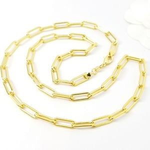 NWT 18K Gold Filled Paperclip Links Chain Necklace